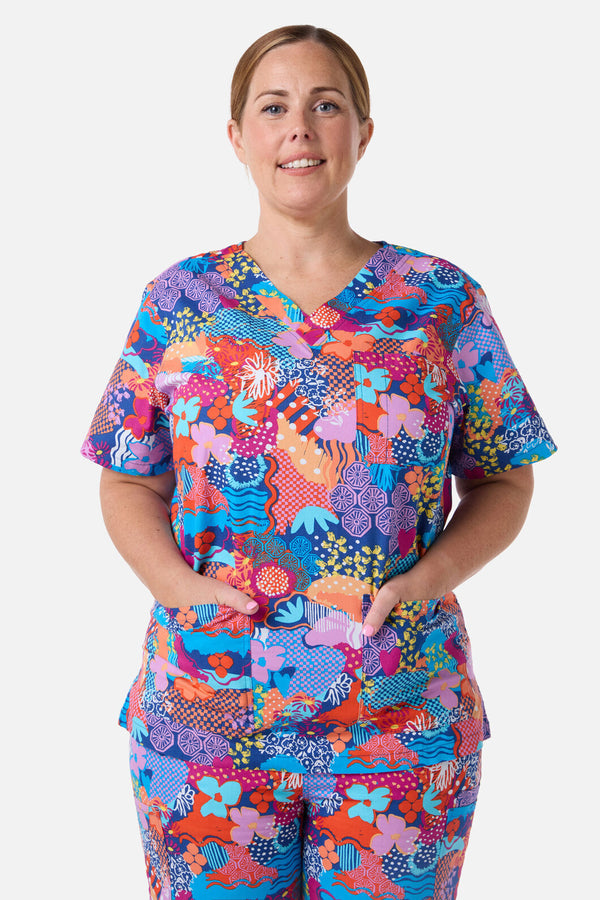 Gorman - Kimono Collage Scrub Set - multi