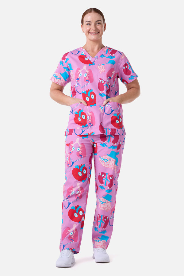 Gorman - Happy Organs Scrub Set - pink