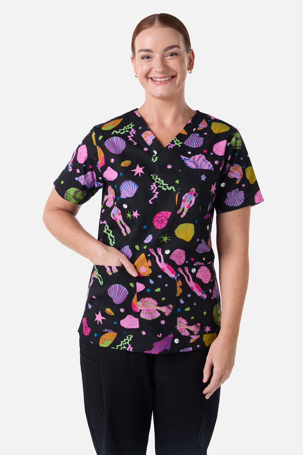 Gorman - Deep Dive Top & Pant Scrub Set - black