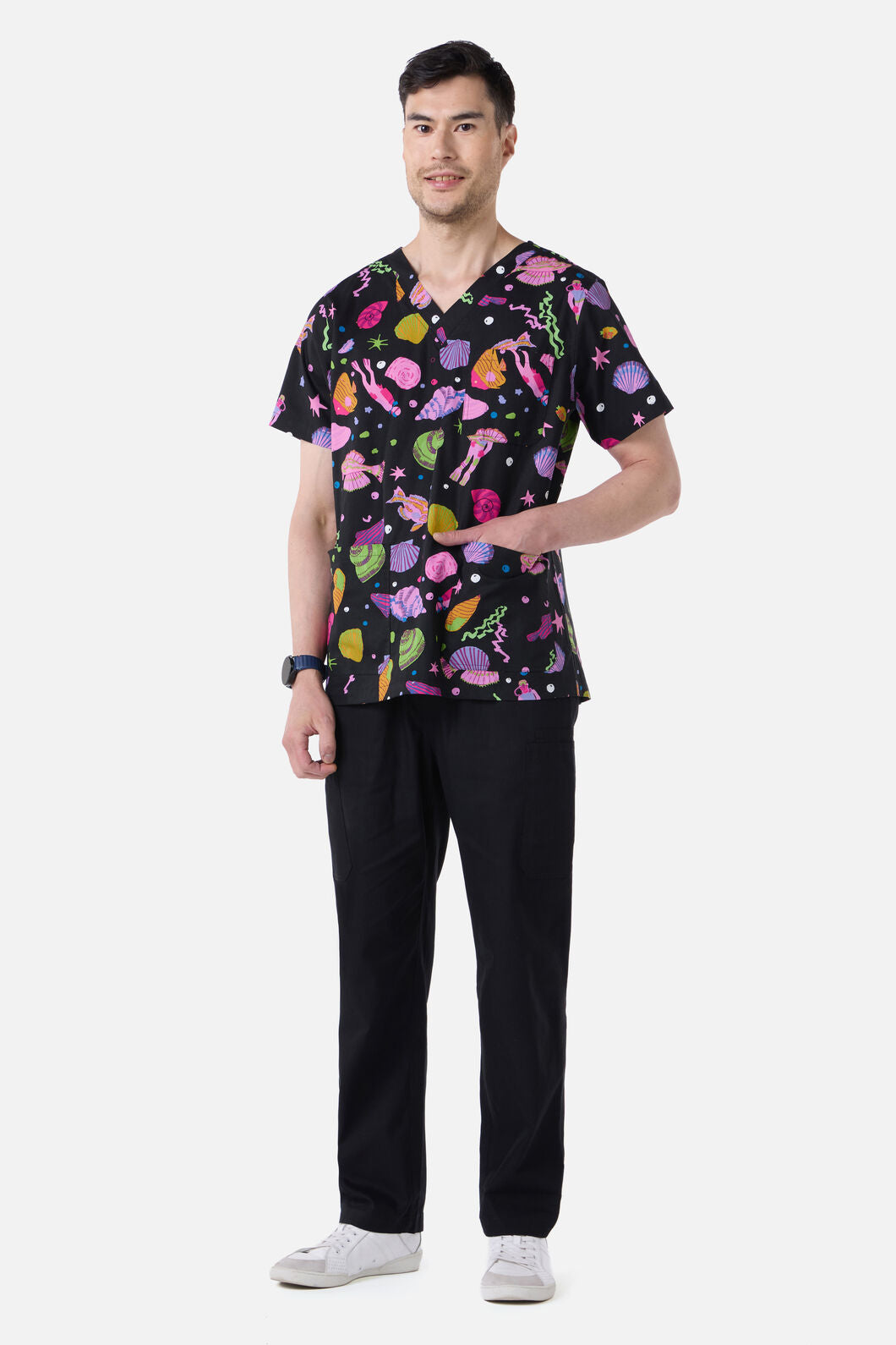 Gorman - Deep Dive Top & Pant Scrub Set - black