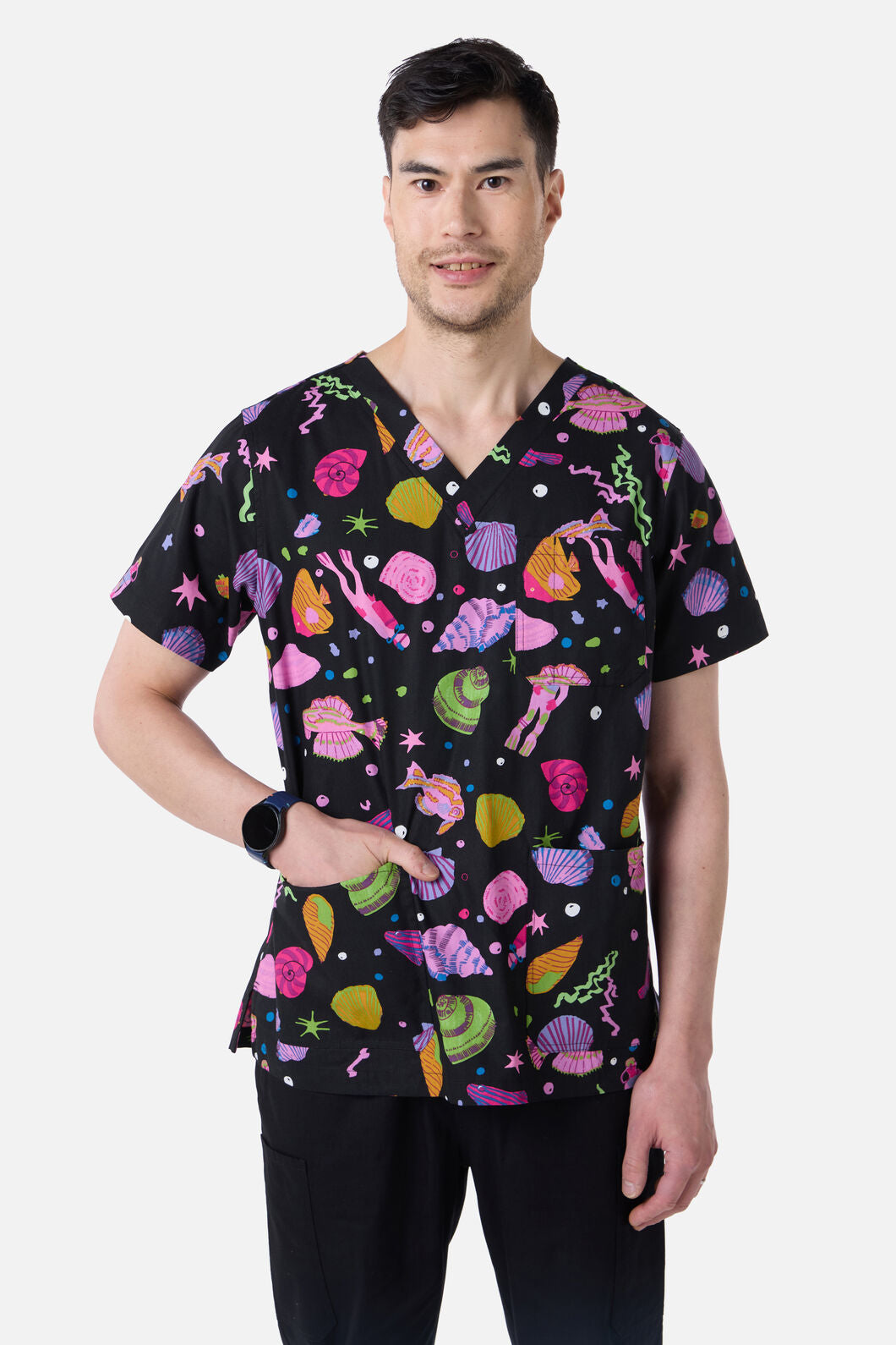 Gorman - Deep Dive Top & Pant Scrub Set - black