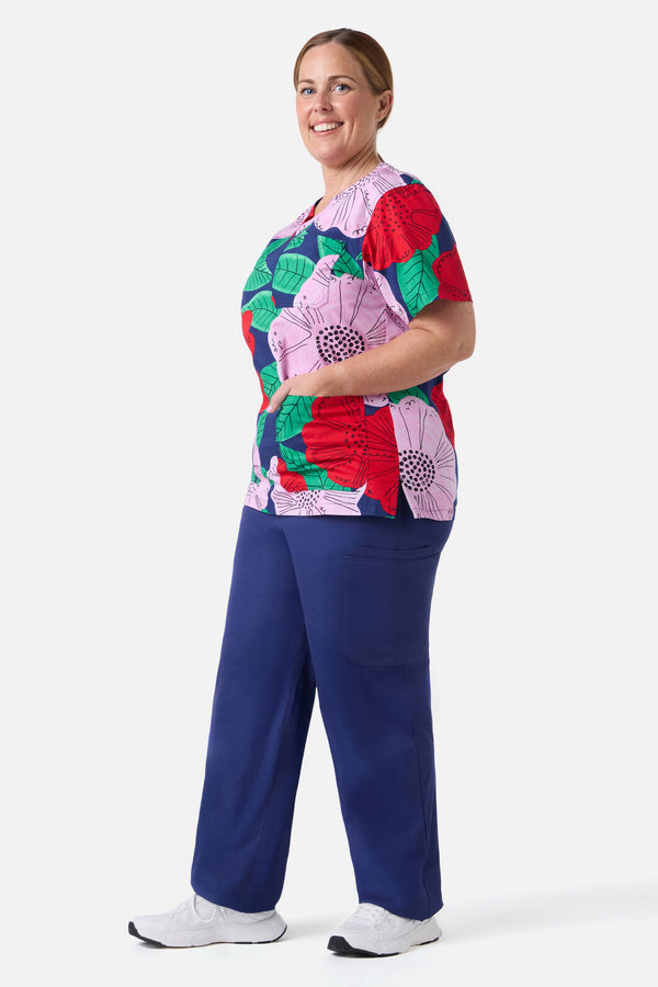 Gorman - Camellia Top & Pant Scrub Set - navy
