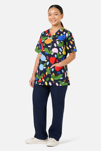Gorman - Confetti Top & Pant Scrub Set - navy
