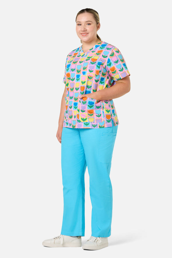 Gorman - Tulip Top & Pant Scrub Set - blue