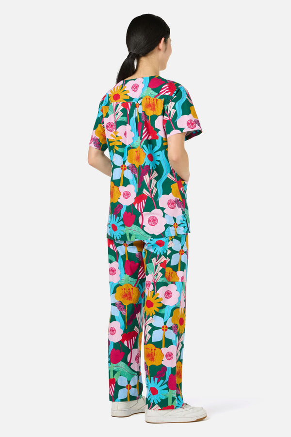 Gorman - Paper Blooms Scrub Set - green