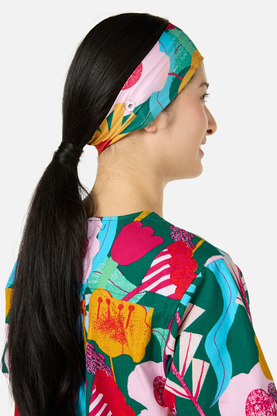 Gorman - Paper Blooms Scrub Headband - green