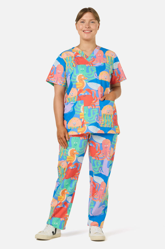 Gorman - Sea Creatures Scrub Set - blue