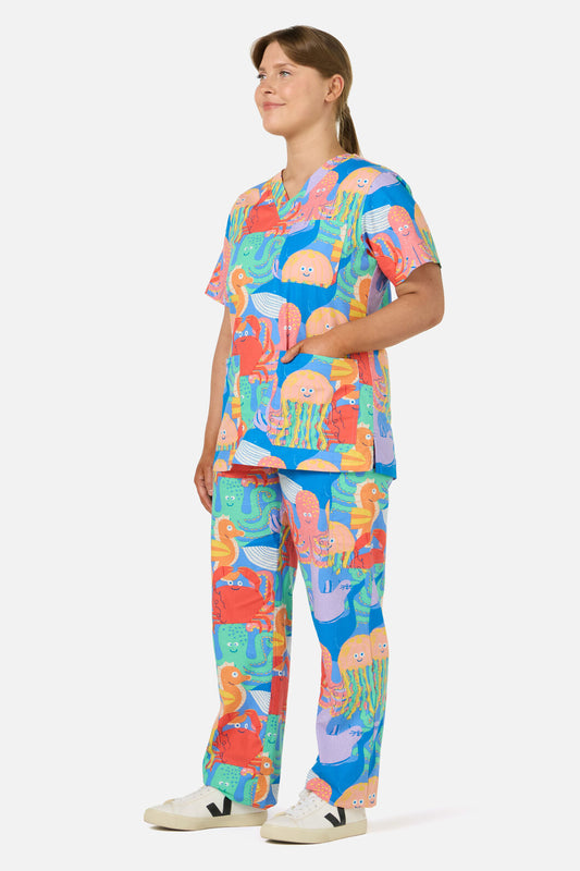 Gorman - Sea Creatures Scrub Set - blue