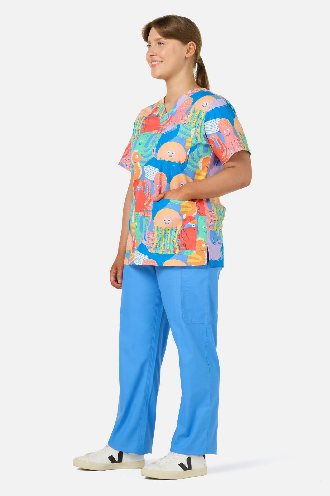 Gorman - Sea Creatures Top & Pant Scrub Set - blue