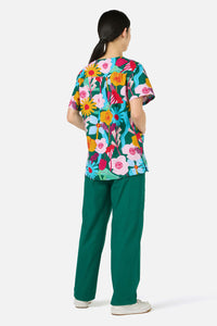 Gorman - Paper Blooms Top & Pant Scrub Set - green