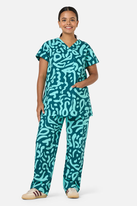 Gorman - Green Ripple Scrub Set - green