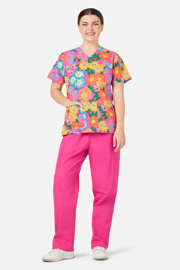 Gorman - Dream Garden Top & Pant Scrubs - pink