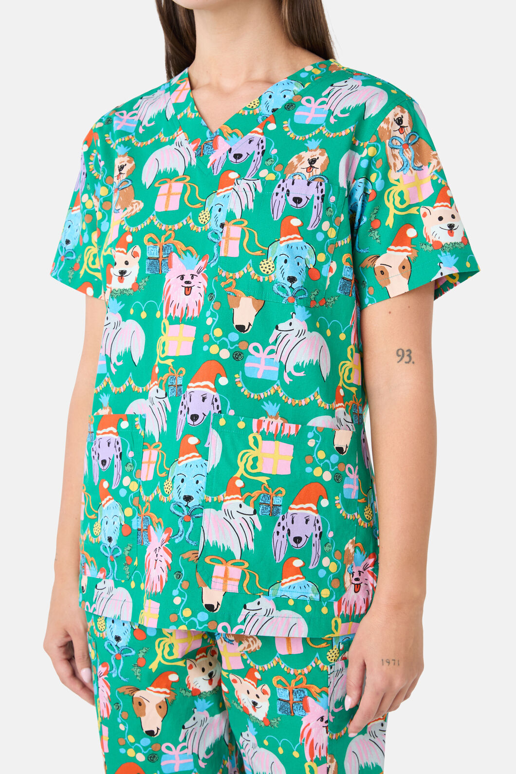 Gorman - Santa Paws Scrub Set - green