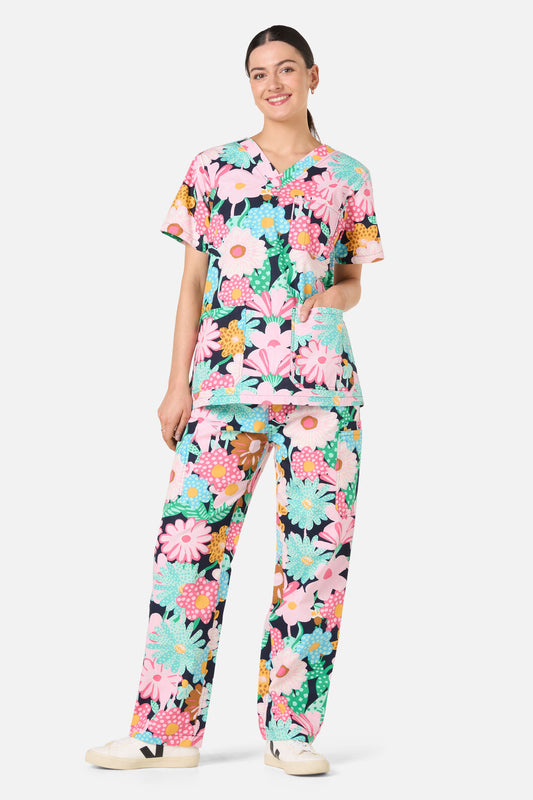 Gorman - Magic Floral Scrub Set - navy