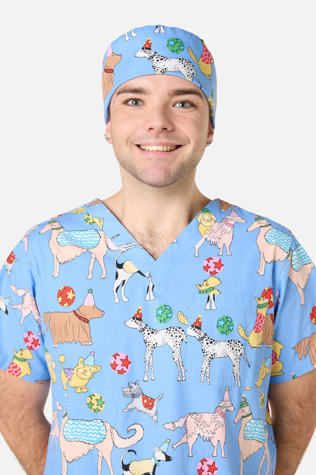 Gorman - Dog Picnic Scrub Hat - blue