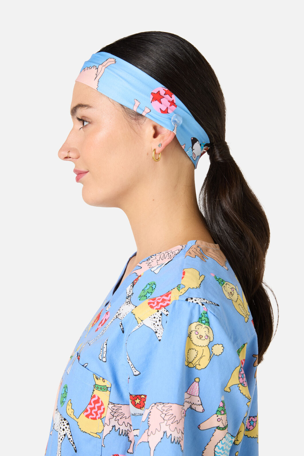 Gorman - Dog Picnic Scrub Headband - blue