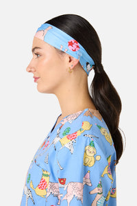 Gorman - Dog Picnic Scrub Headband - blue