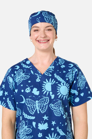 Gorman - Flora Fauna Scrub Hat - blue