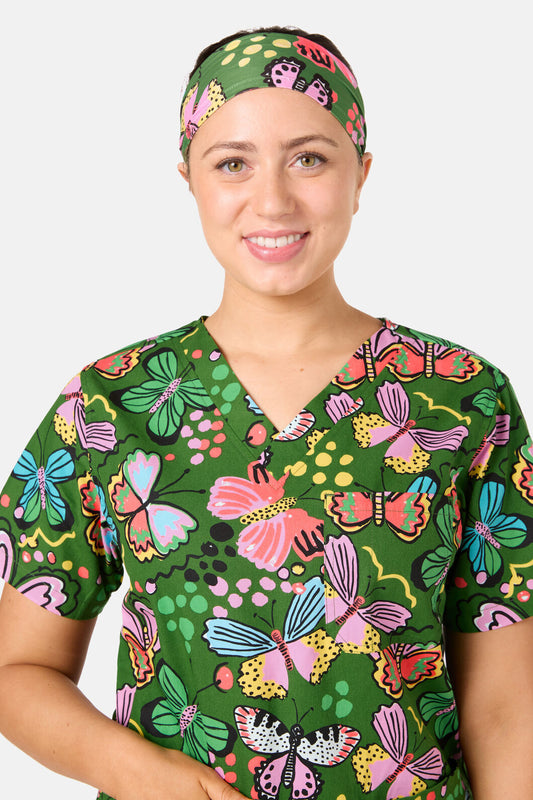 Gorman - Papillon Scrub Headband - green
