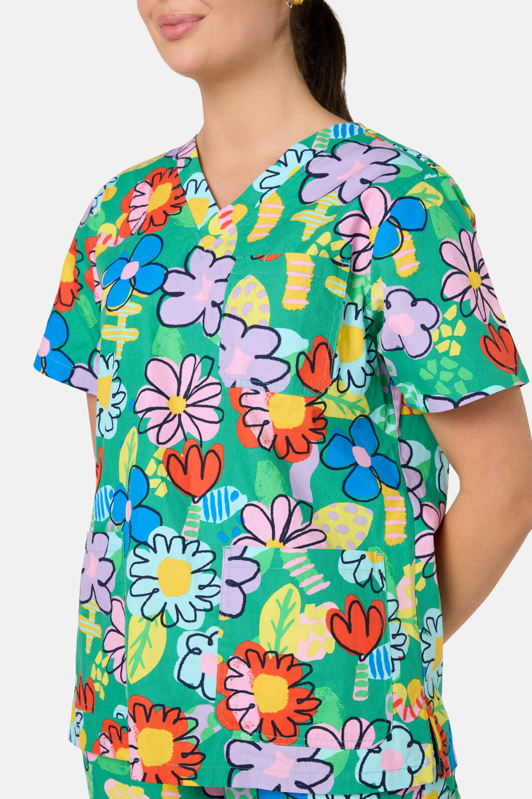Gorman - Floral Pop Scrub Set - green