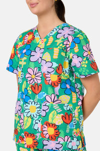 Gorman - Floral Pop Scrub Set - green