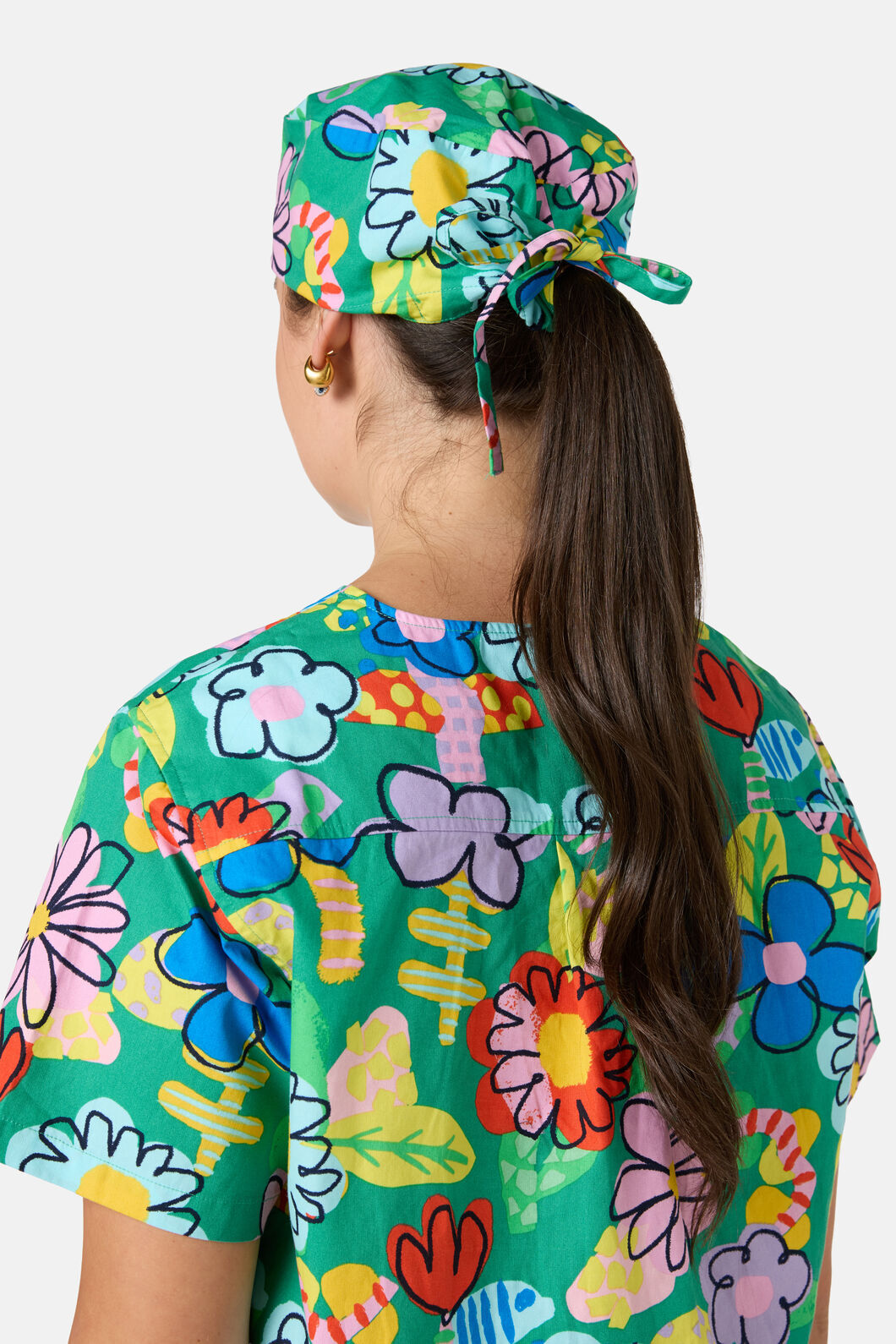 Gorman - Floral Pop Scrub Hat - green