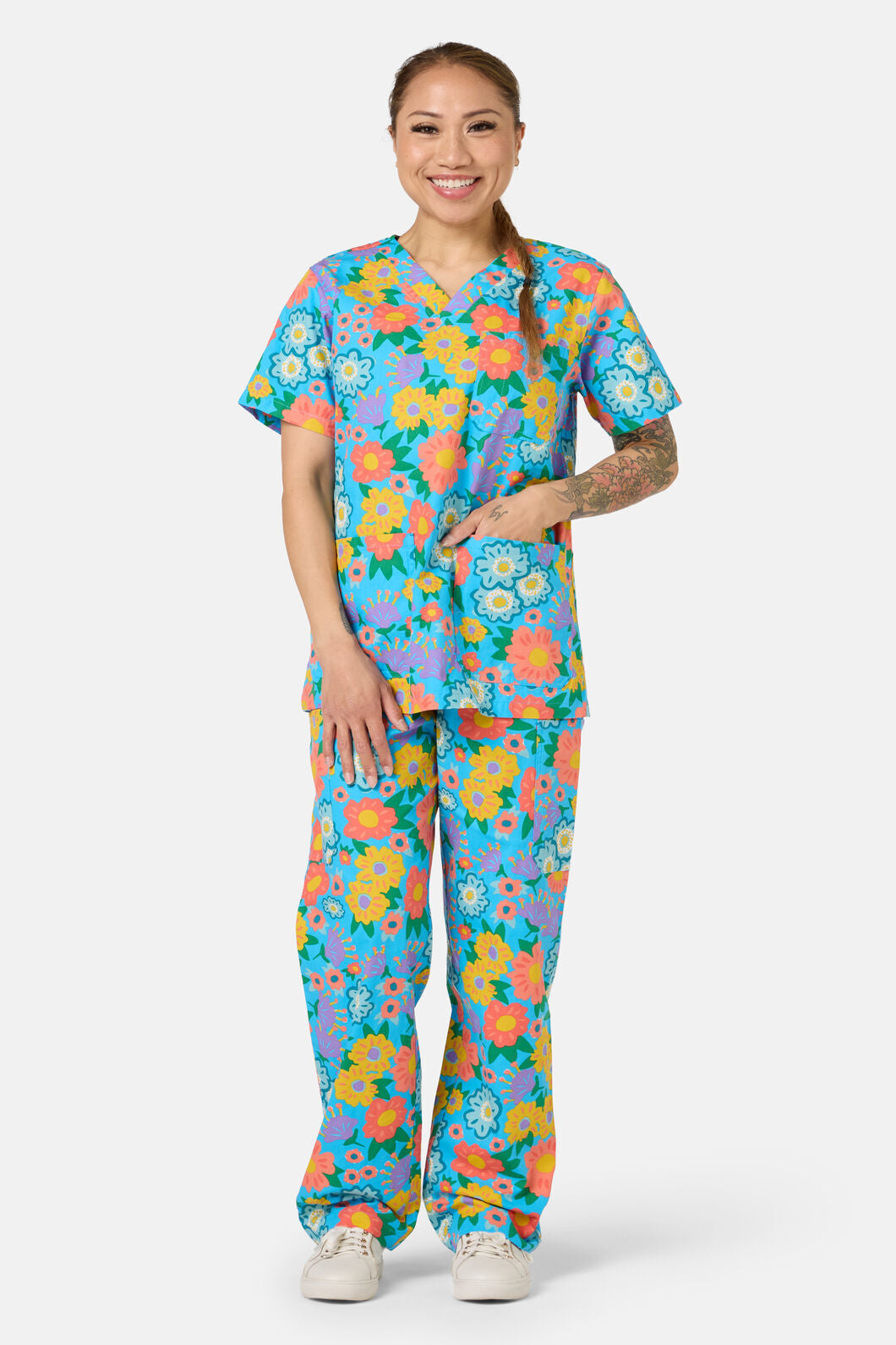 Gorman - Painted Garden Scrub Set - aqua