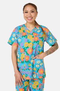 Gorman - Painted Garden Scrub Set - aqua