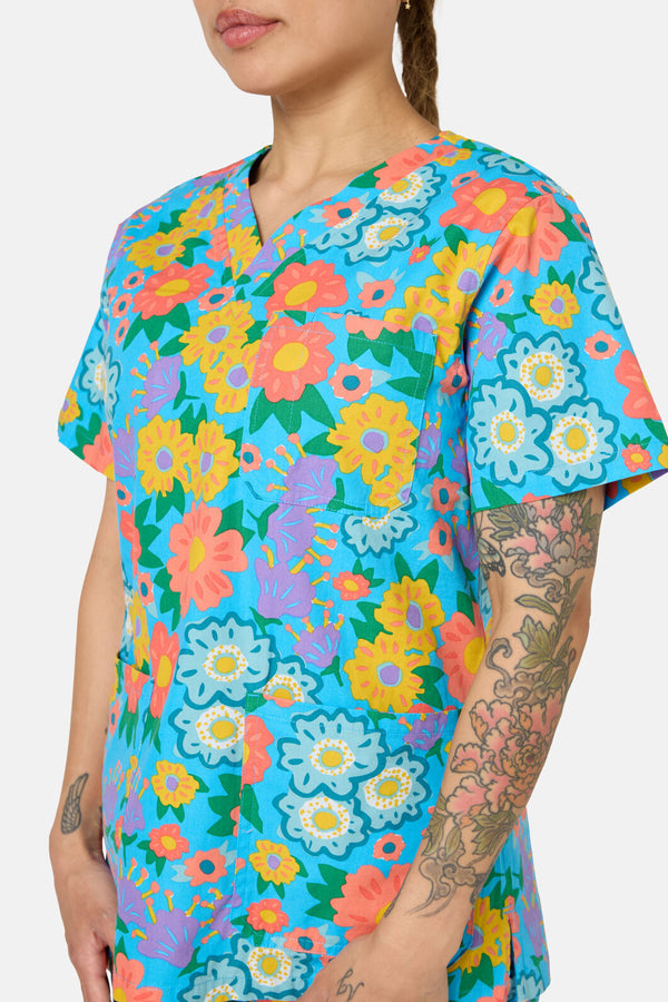 Gorman - Painted Garden Scrub Set - aqua