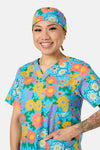 Gorman - Painted Garden Scrub Hat - aqua