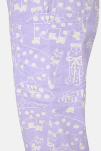 Gorman - Lilac Cat Scrub Set - lilac