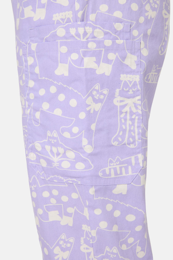 Gorman - Lilac Cat Scrub Set - lilac