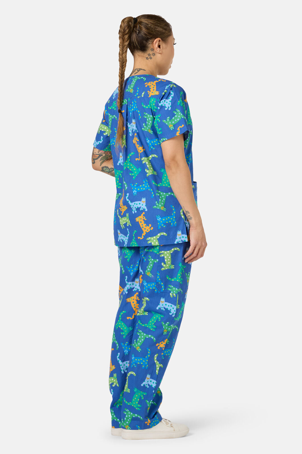Gorman - Spotty Cats Scrub Set - navy