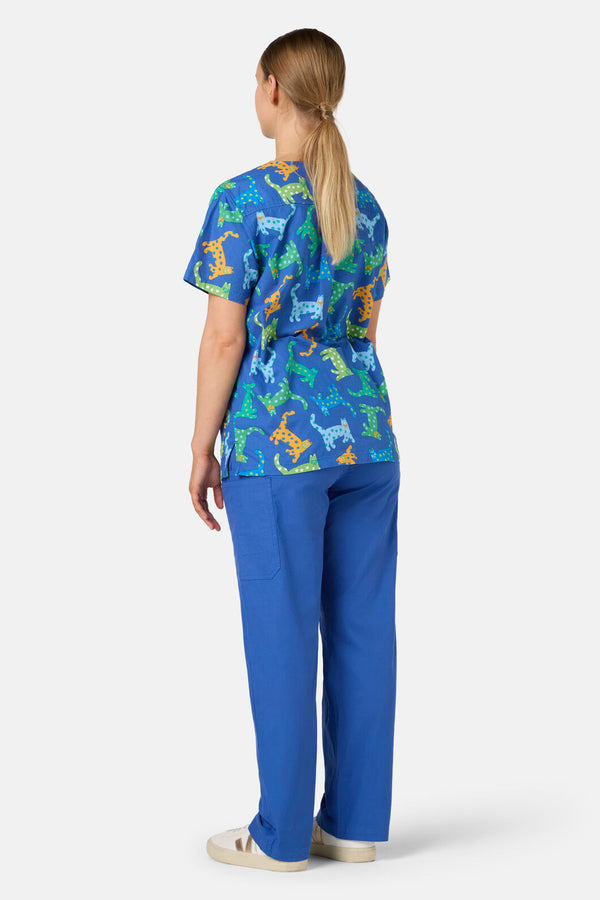 Gorman - Spotty Cats Mixed Scrub Set - navy