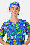 Gorman - Spotty Cats Scrub Hat - navy