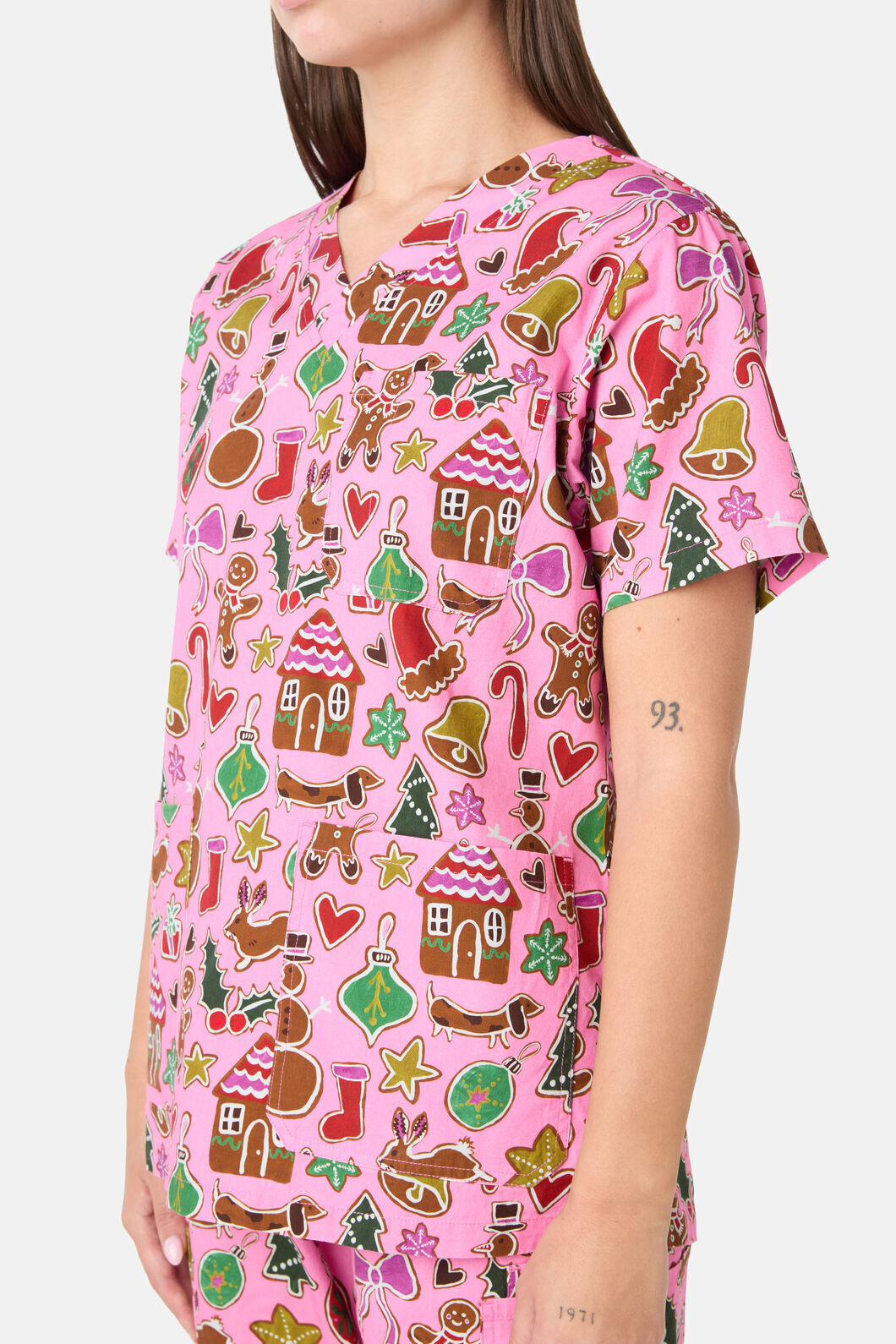 Gorman - Gingerbread Wonderland Scrub Set - pink