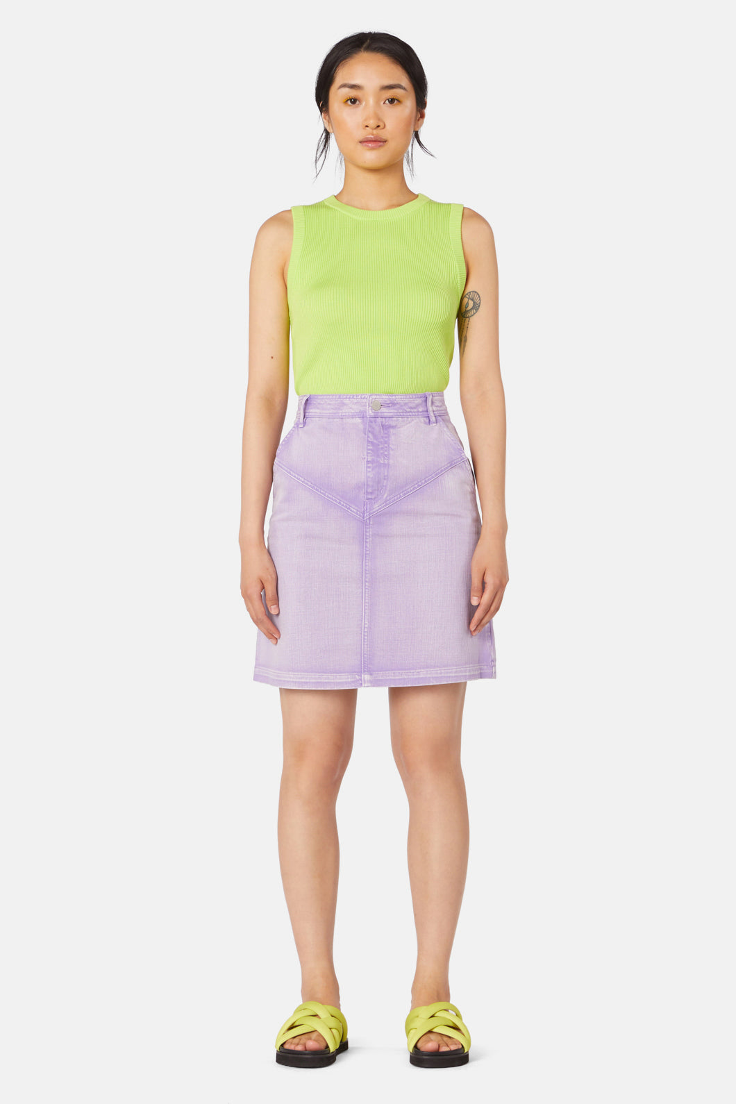 Denim mini skirt outlet lilac