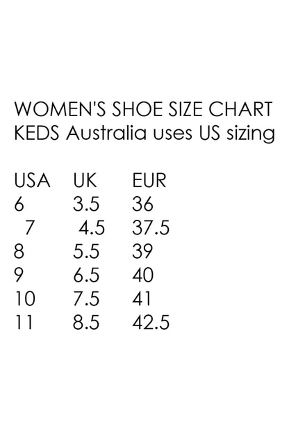 Keds Women's Shoe Size Chart Sunshine Triple Up Sneaker – Gorman