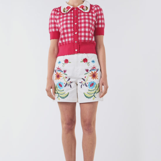 Gorman - Gingham Scallop Cardigan - check