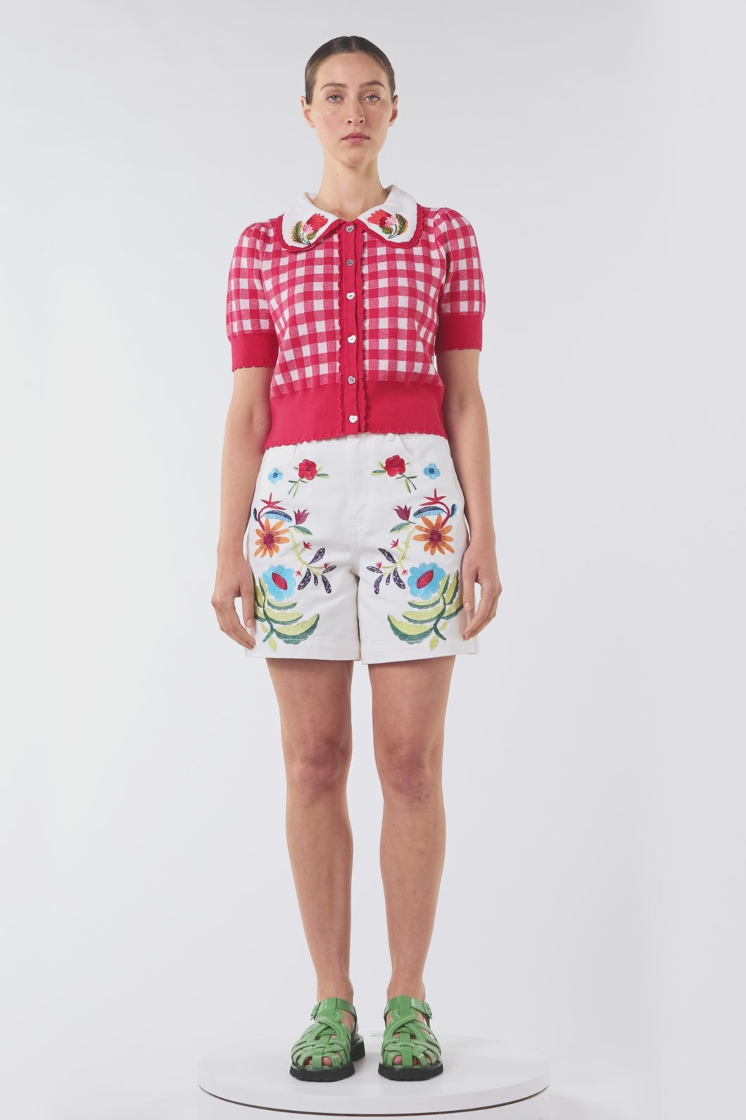 Gorman - Gingham Scallop Cardigan - check