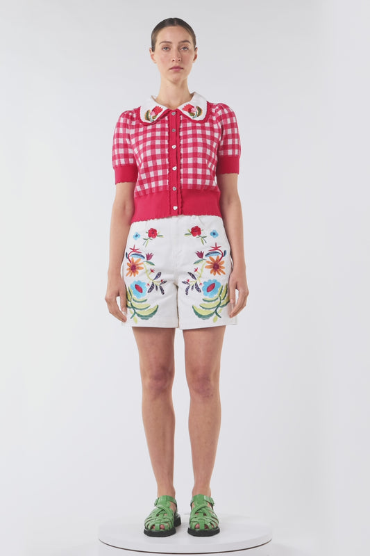 Gorman - Gingham Scallop Cardigan - check