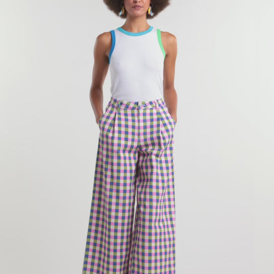 Gorman - Gillian Gingham Denim Culotte - print