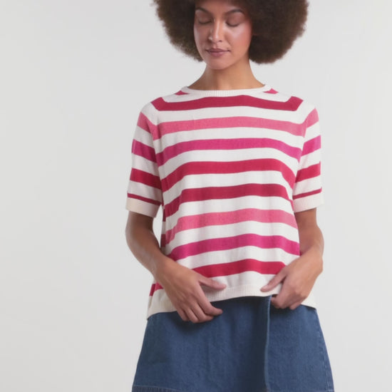 Gorman - Mirage Stripe Knit Top - pink