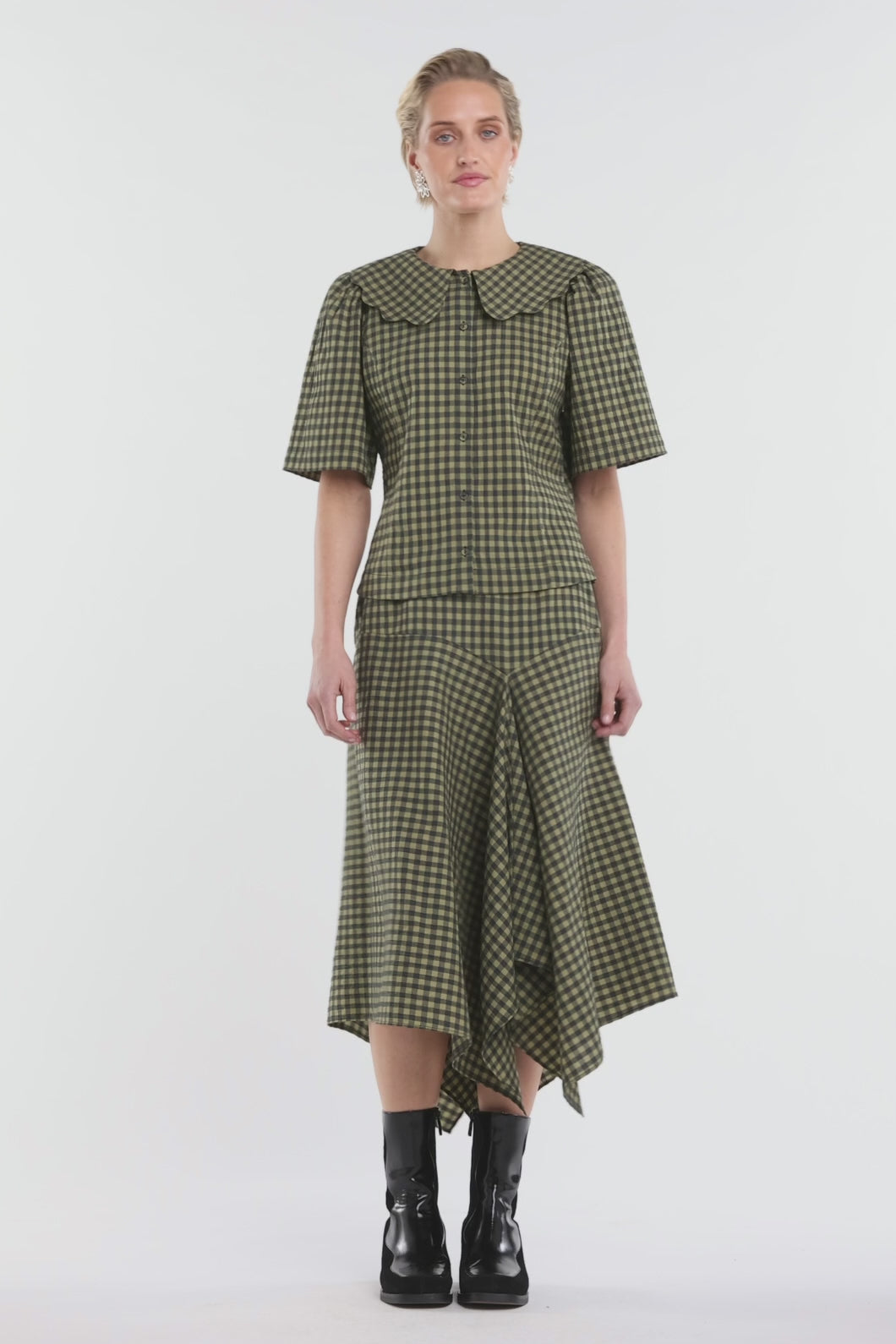 Gorman - Rachele Check Seersucker Skirt - check