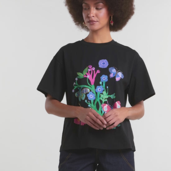 Gorman - Mariposa Placement Oversized Tee - black
