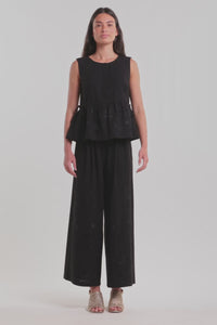Gorman - Annie Anglaise Cotton Tank - black