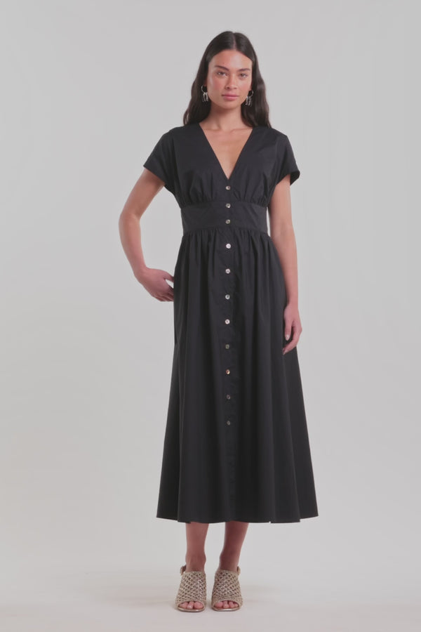 Gorman - Mira Cotton Midi Dress - black