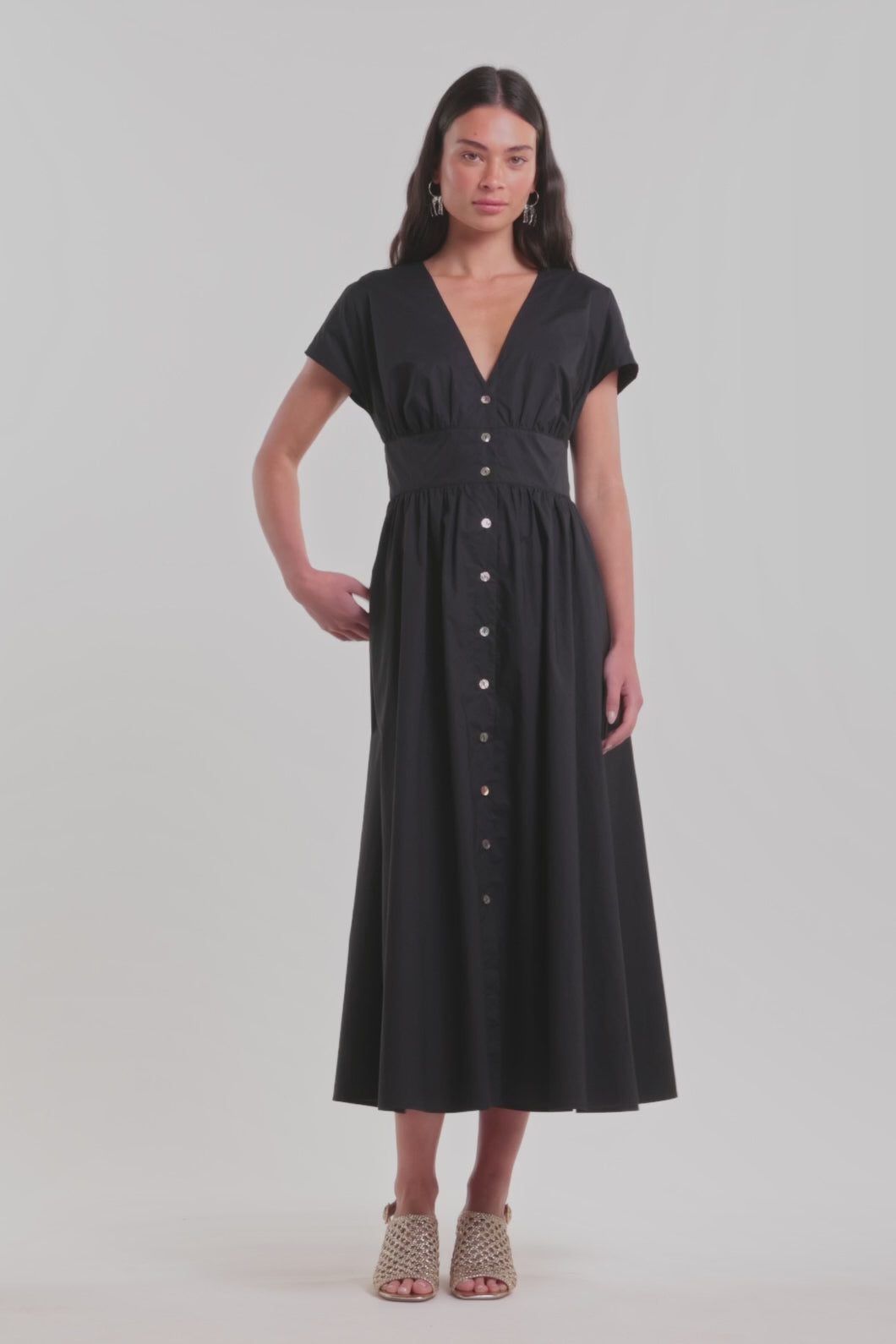 Gorman - Mira Cotton Midi Dress - black