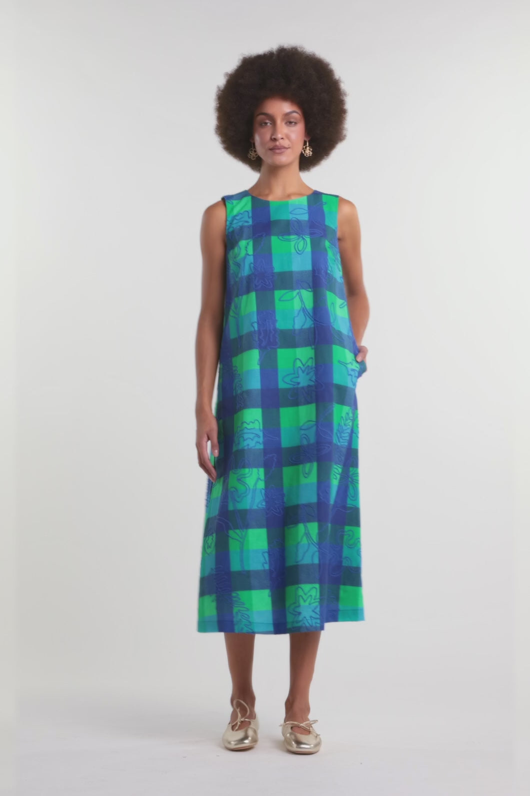 Gorman - Petal Patch Check Midi Dress - check