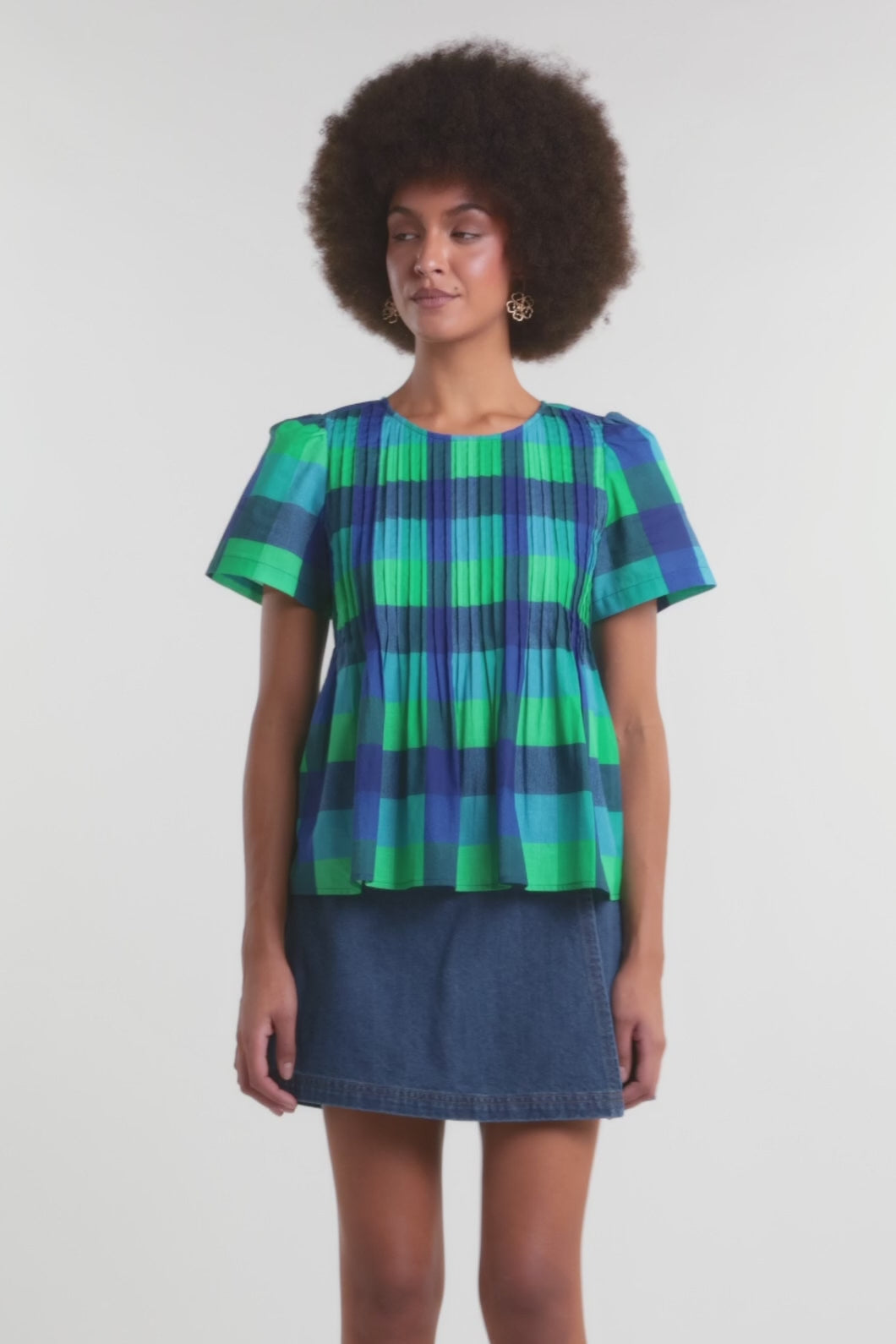Gorman - Petal Patch Check Top - check